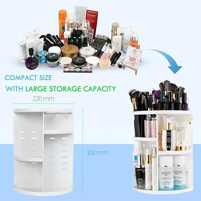 Rotation cosmetic makeup organizer