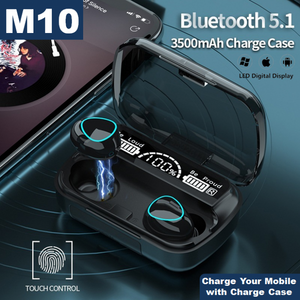 M10 Wireless Bluetooth 5.1 Earbuds with LED Case